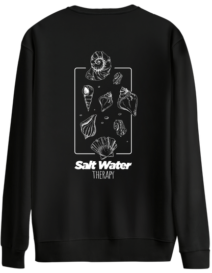 Salt Water Baskılı Bisiklet Yaka Oversize Sweatshirt