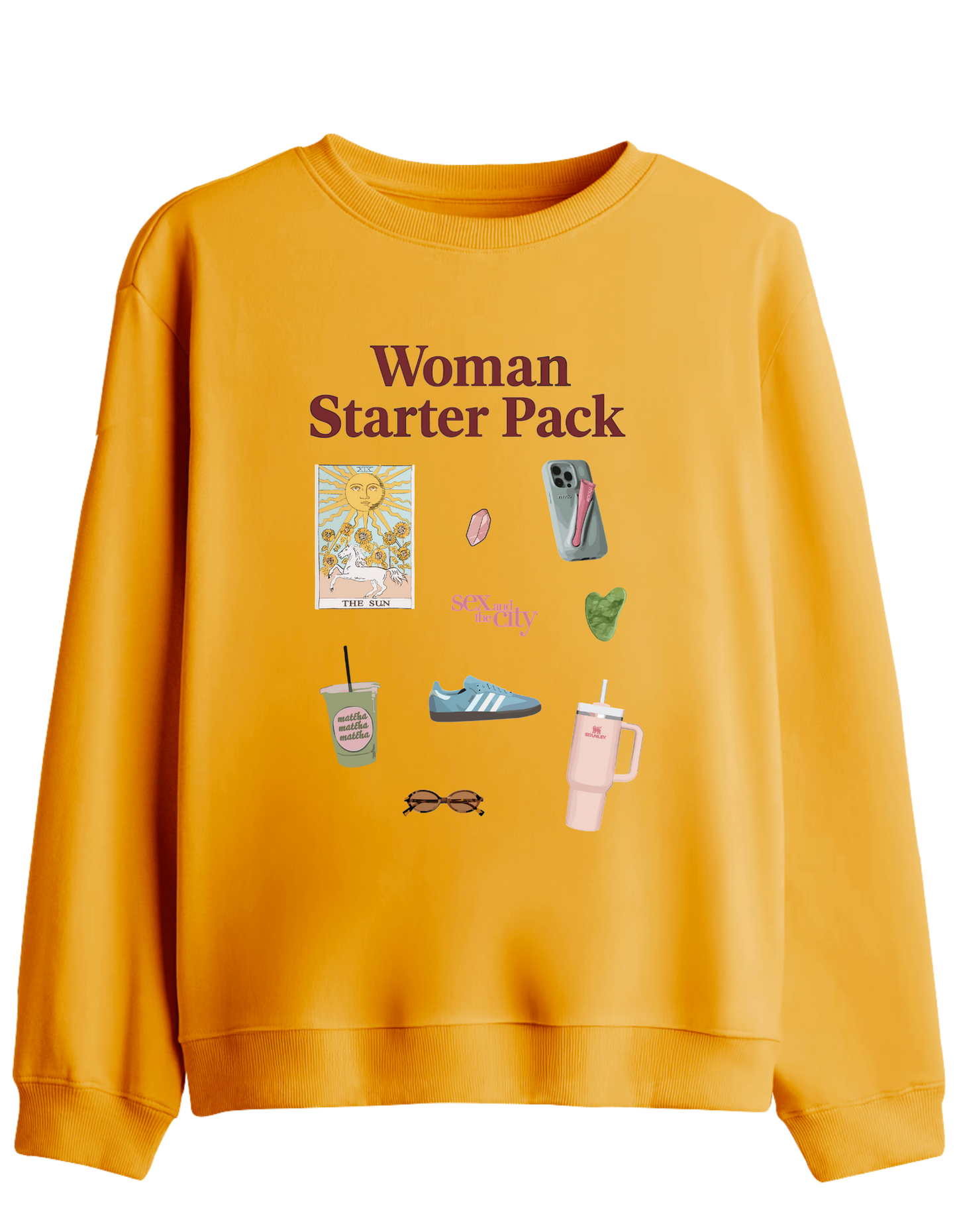 Woman Starter Pack Baskılı Bisiklet Yaka Sweatshirt