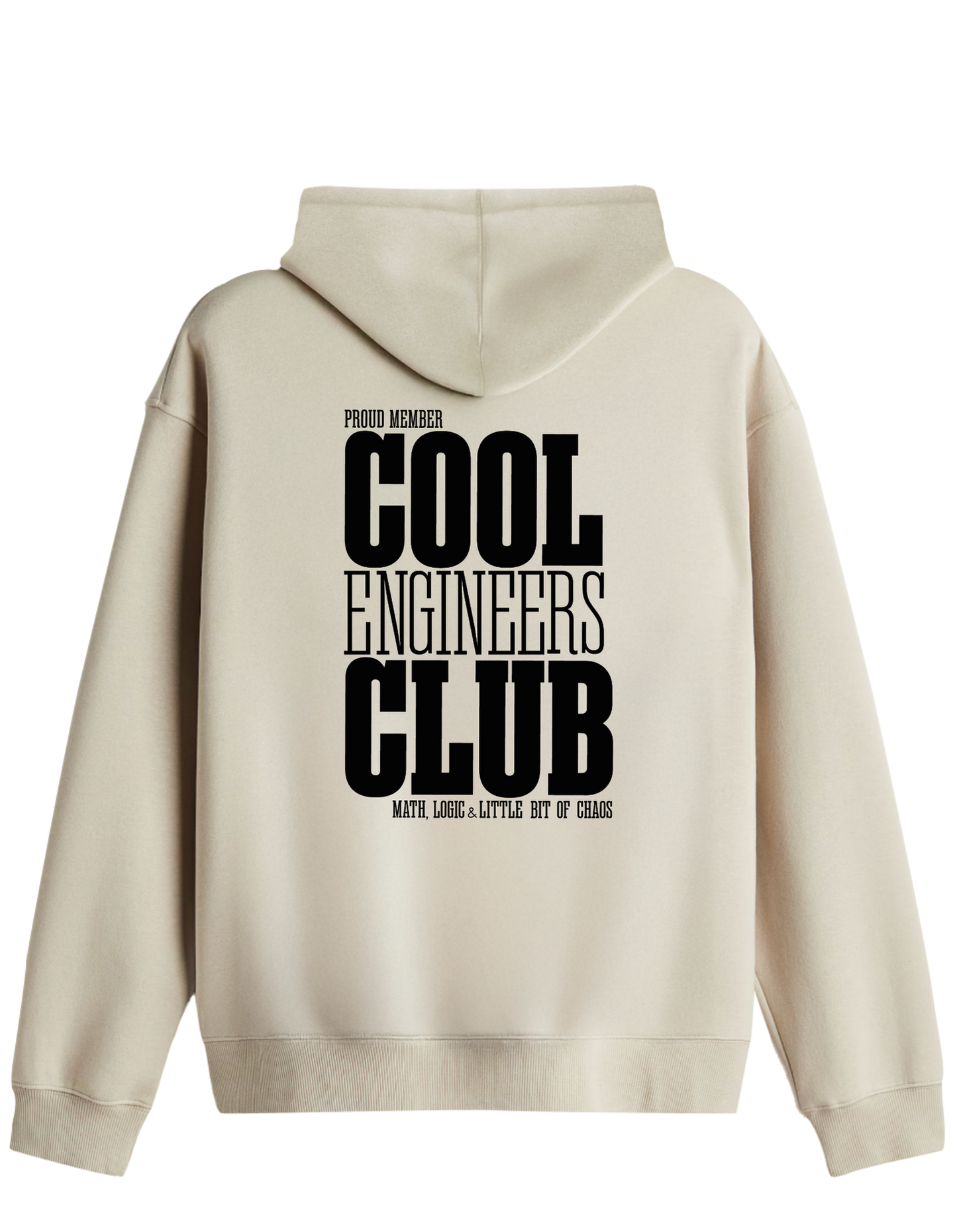 Cool Engineers Club Baskılı Unisex Kapüşonlu Yaka Hoodie