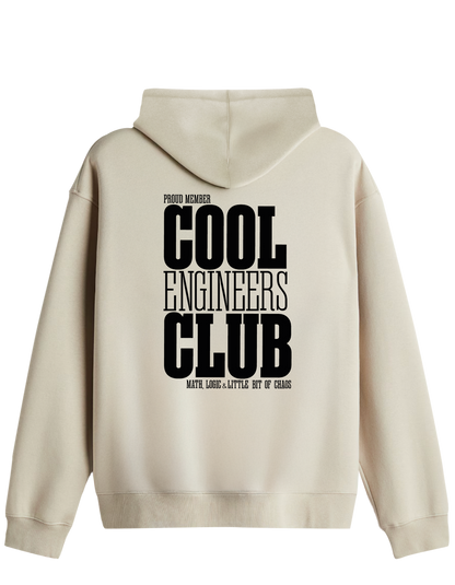 Cool Engineers Club Baskılı Unisex Kapüşonlu Yaka Hoodie