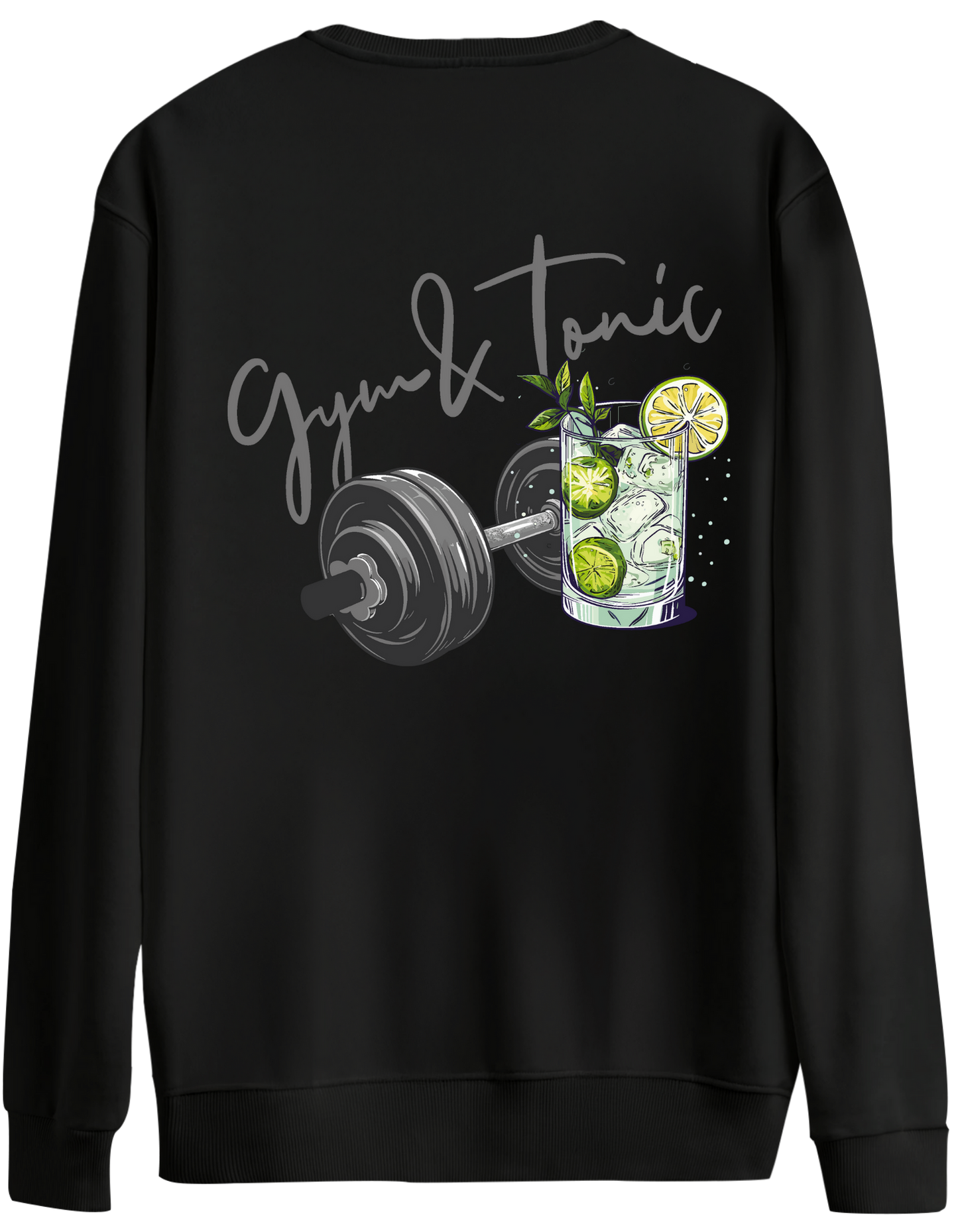 Gym Tonic Baskılı Bisiklet Yaka Oversize Sweatshirt