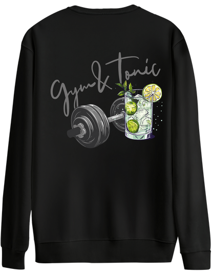 Gym Tonic Baskılı Bisiklet Yaka Oversize Sweatshirt
