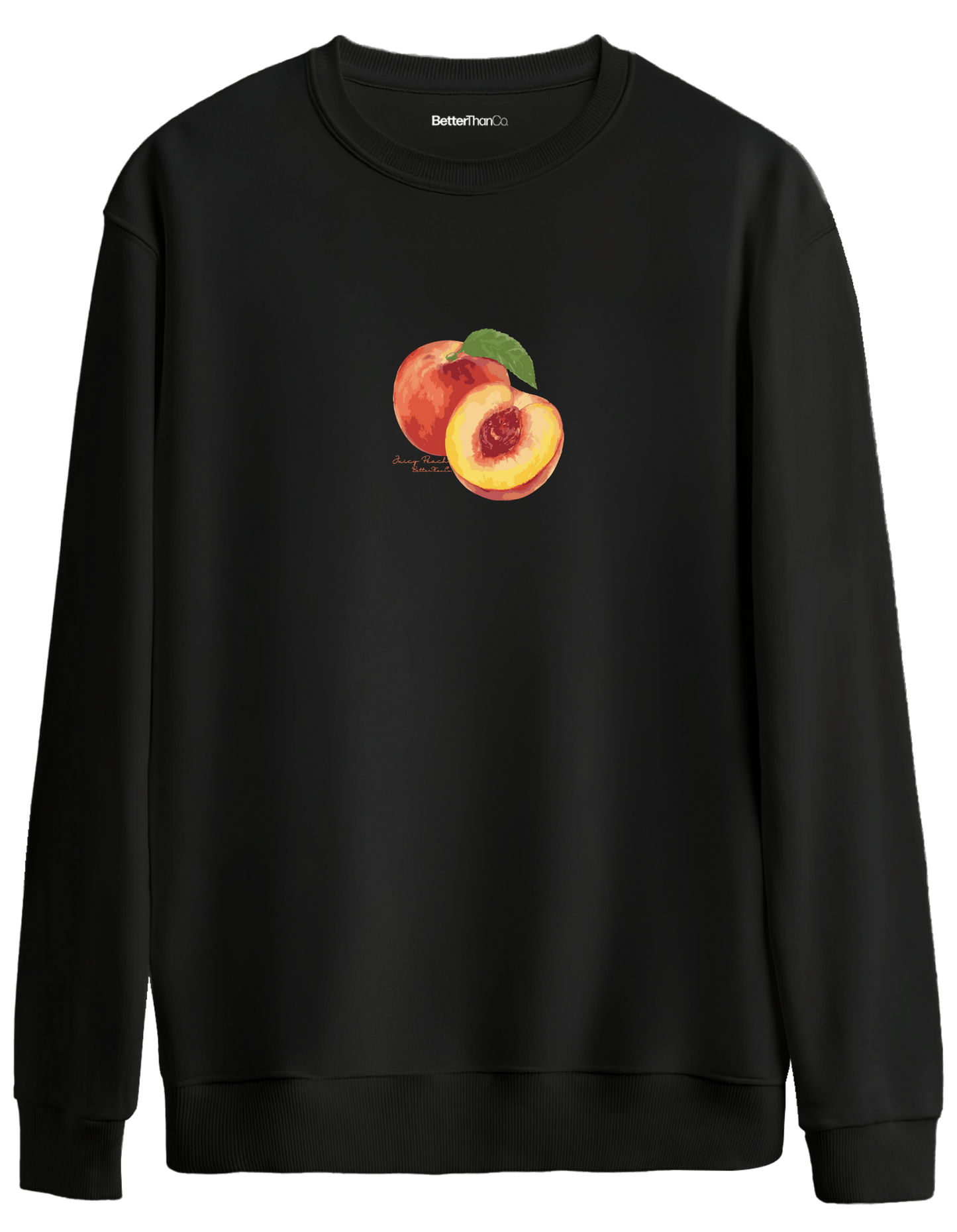 Peach Baskılı Bisiklet Yaka Oversize Sweatshirt