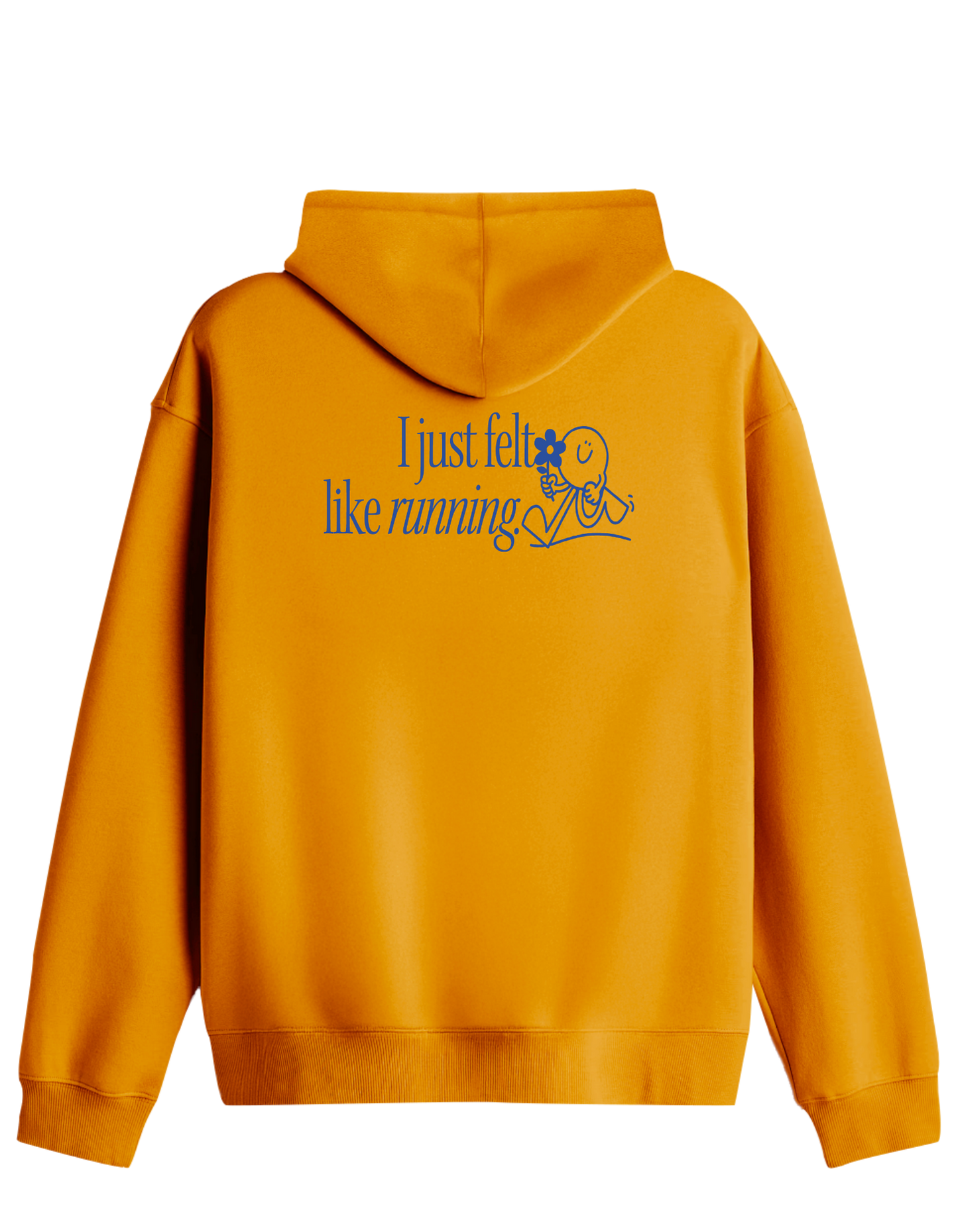 Running Baskılı Unisex Kapüşonlu Yaka Hoodie