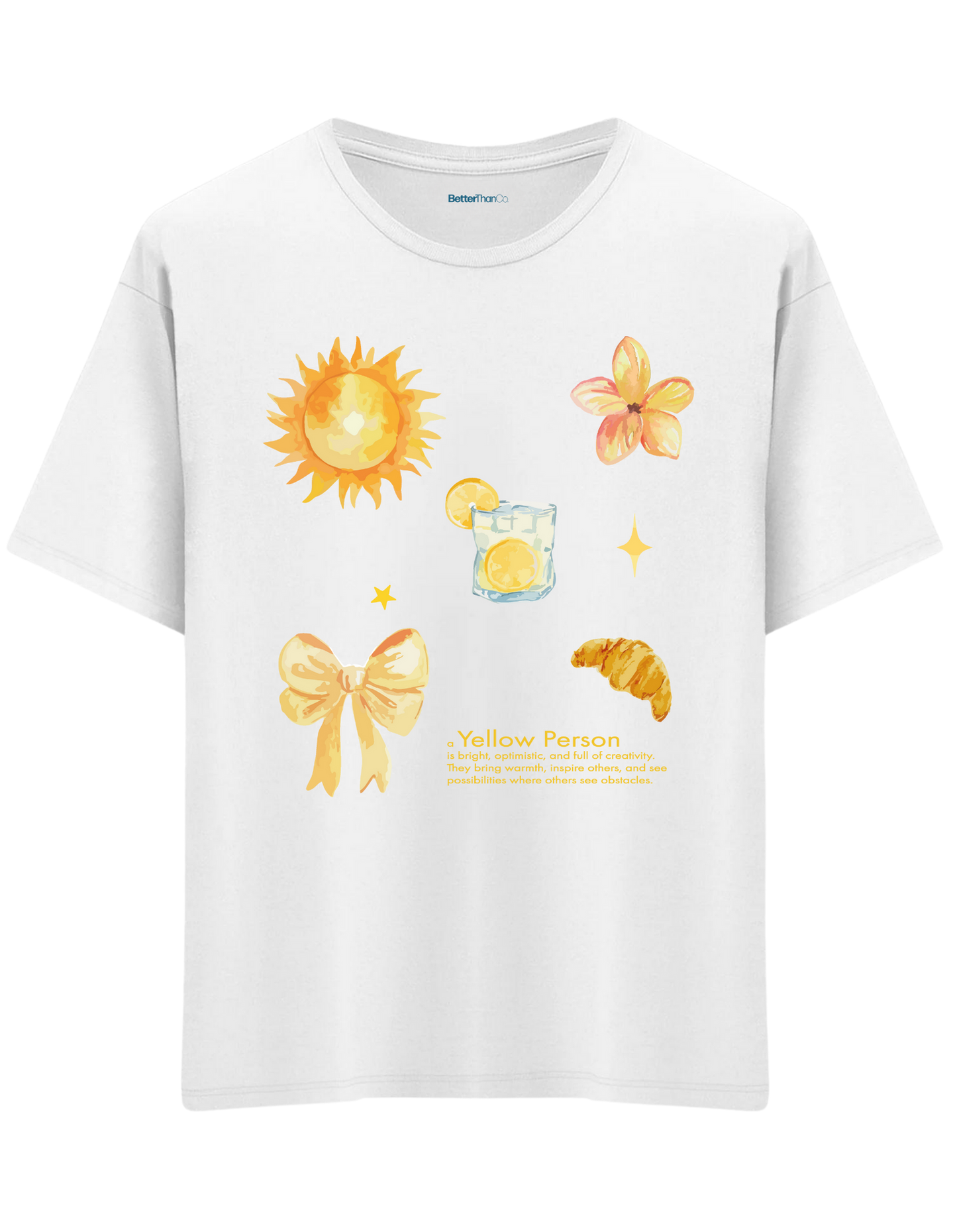 Yellow Person Baskılı Bisiklet Yaka Oversize T-shirt