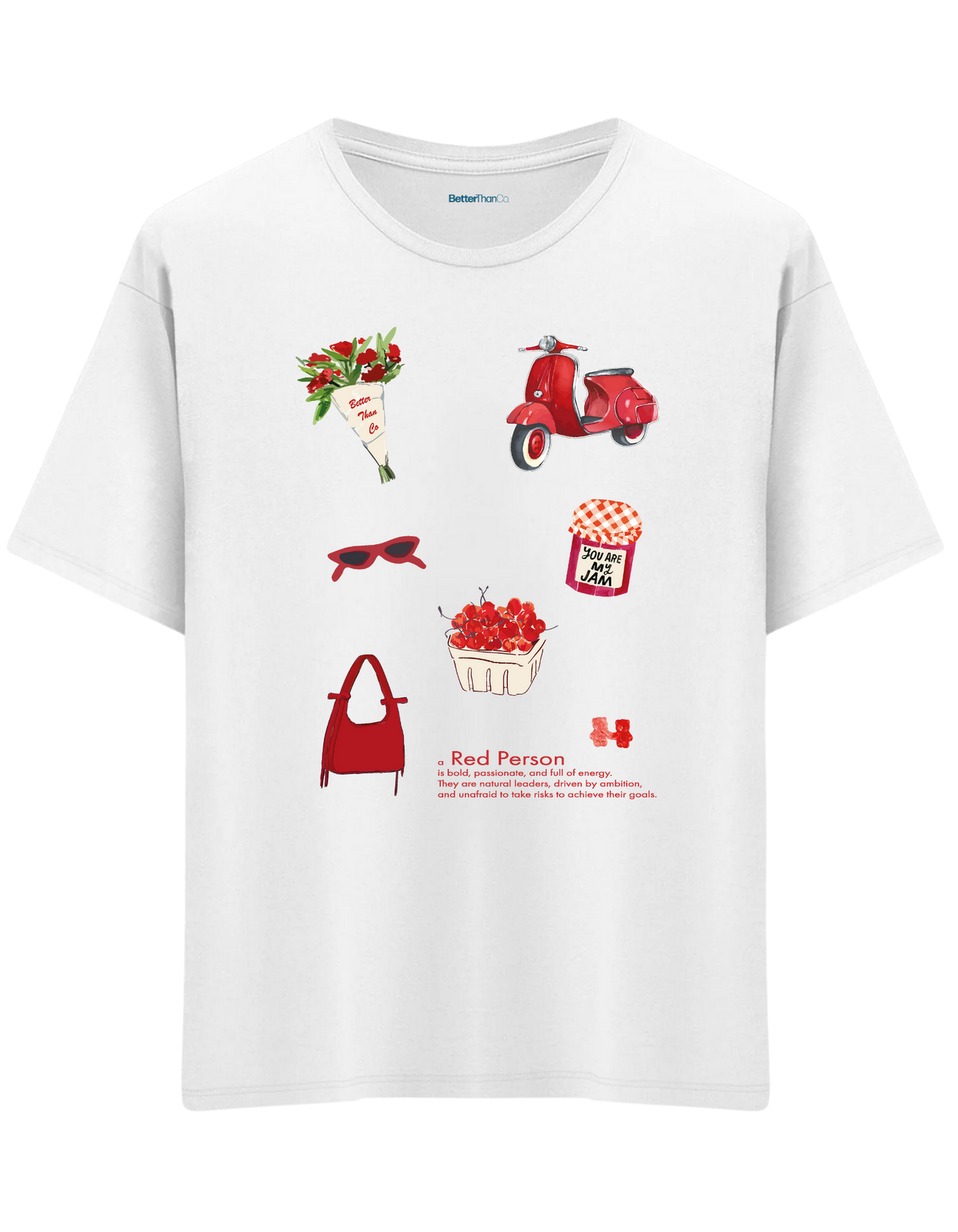 Red Person Baskılı Bisiklet Yaka Oversize T-shirt