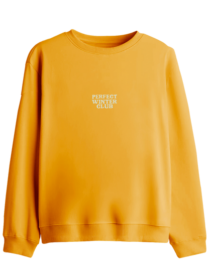 Winter Club Baskılı Bisiklet Yaka Sweatshirt