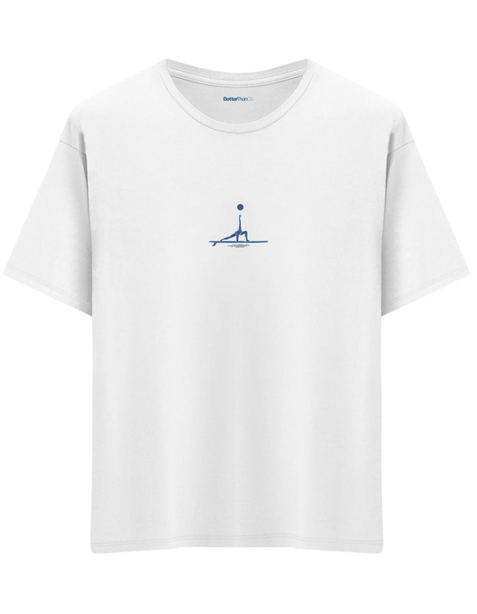 Yogi Baskılı Bisiklet Yaka Oversize T-shirt
