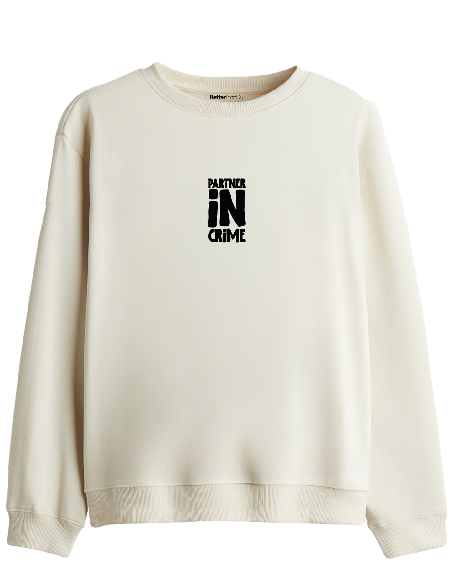 Partner in Crime Baskılı Bisiklet Yaka Sweatshirt