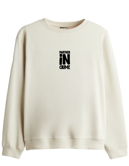 Partner in Crime Baskılı Bisiklet Yaka Sweatshirt