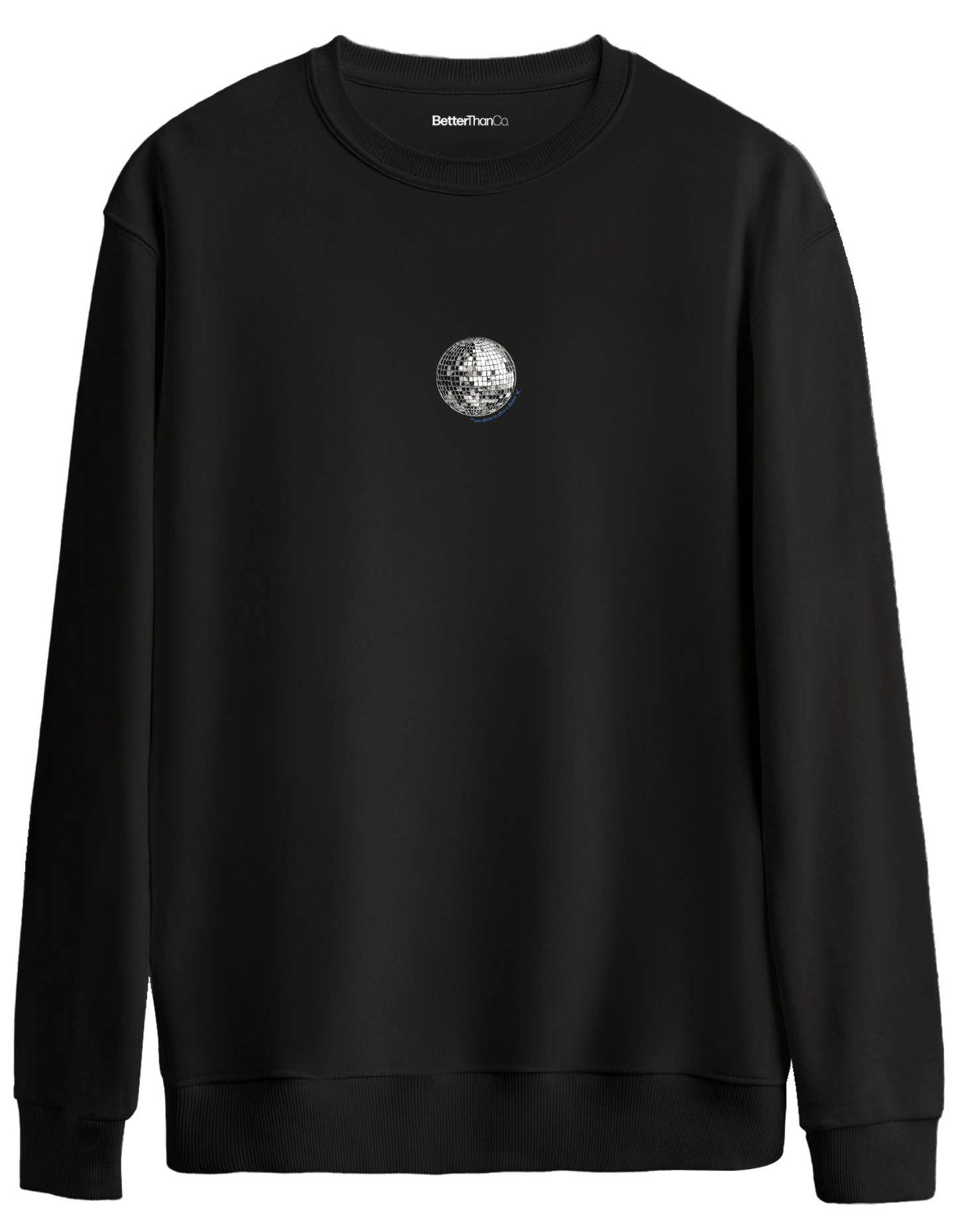 Disco Baskılı Bisiklet Yaka Oversize Sweatshirt