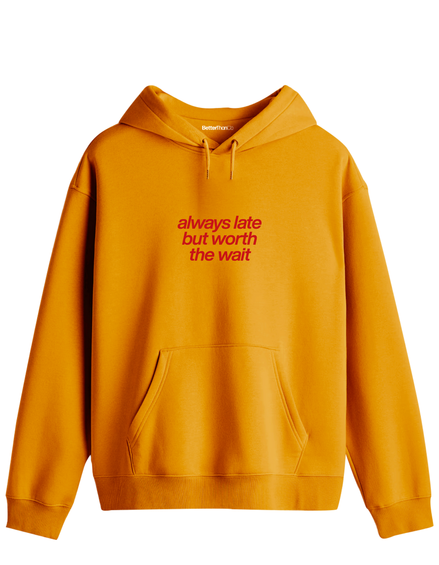 Always Late Baskılı Unisex Kapüşonlu Yaka Hoodie
