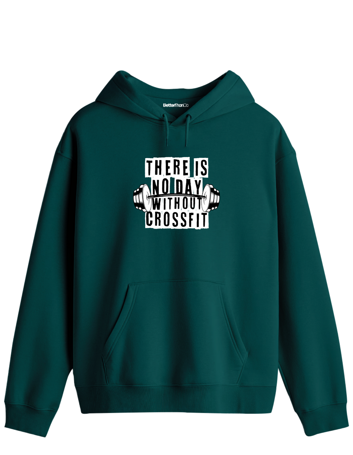 Crossfit Baskılı Unisex Kapüşonlu Yaka Hoodie