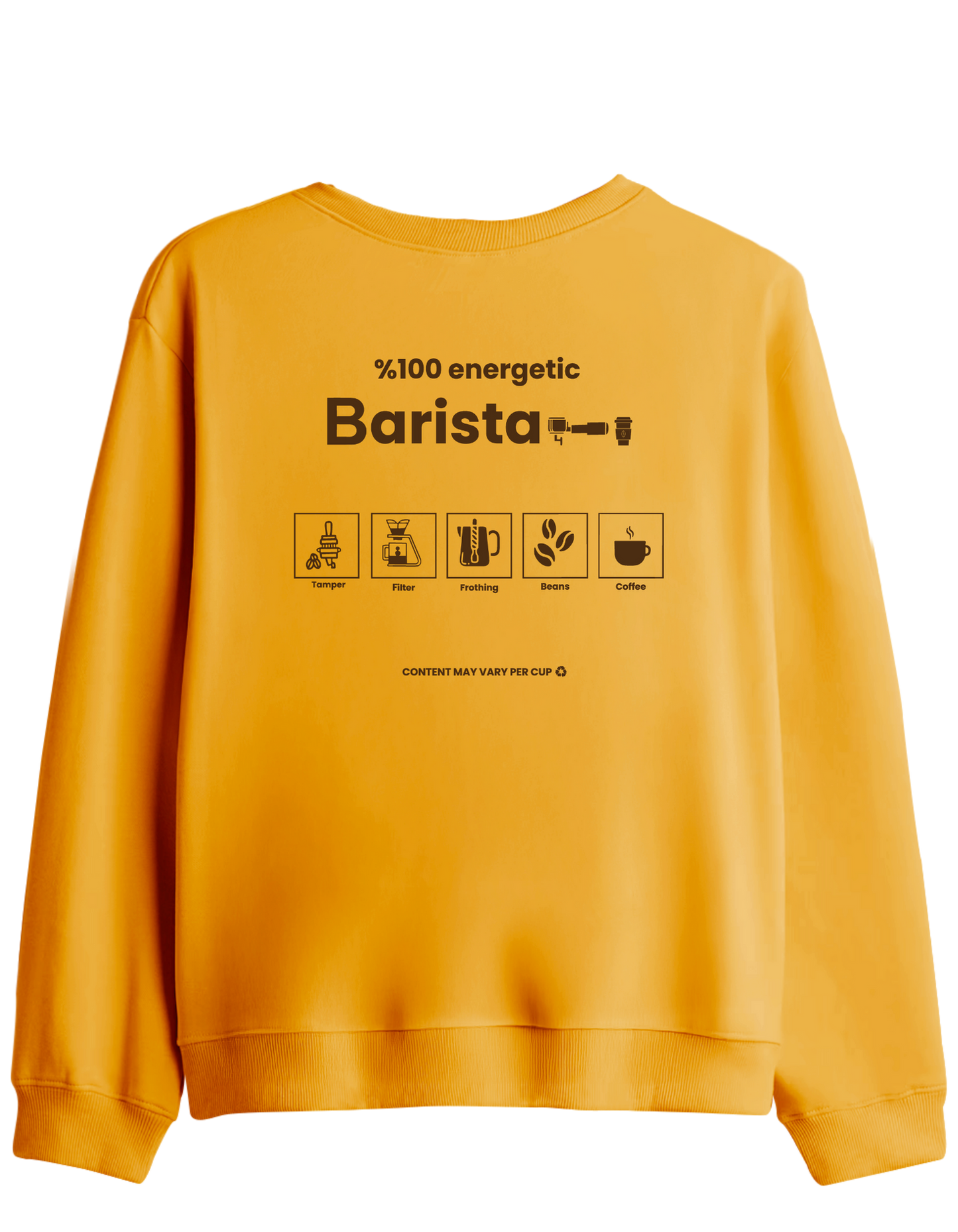 Barista Baskılı Bisiklet Yaka Sweatshirt