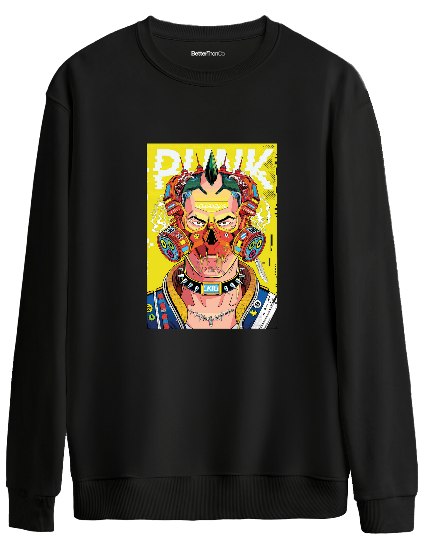 No Patience Baskılı Bisiklet Yaka Oversize Sweatshirt