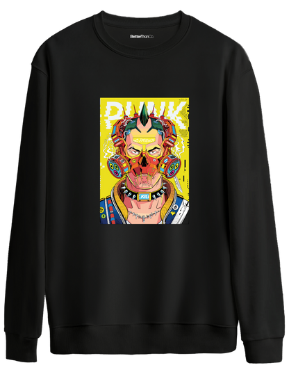 No Patience Baskılı Bisiklet Yaka Oversize Sweatshirt