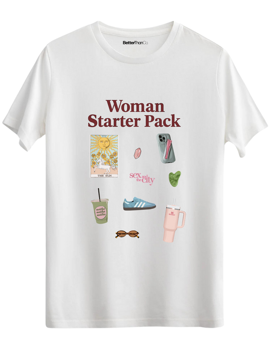 Woman Starter Pack Baskılı Bisiklet Yaka Regular T-shirt