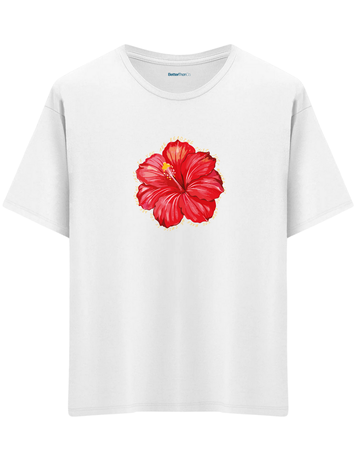 Garden Whisper Baskılı Bisiklet Yaka Oversize T-shirt