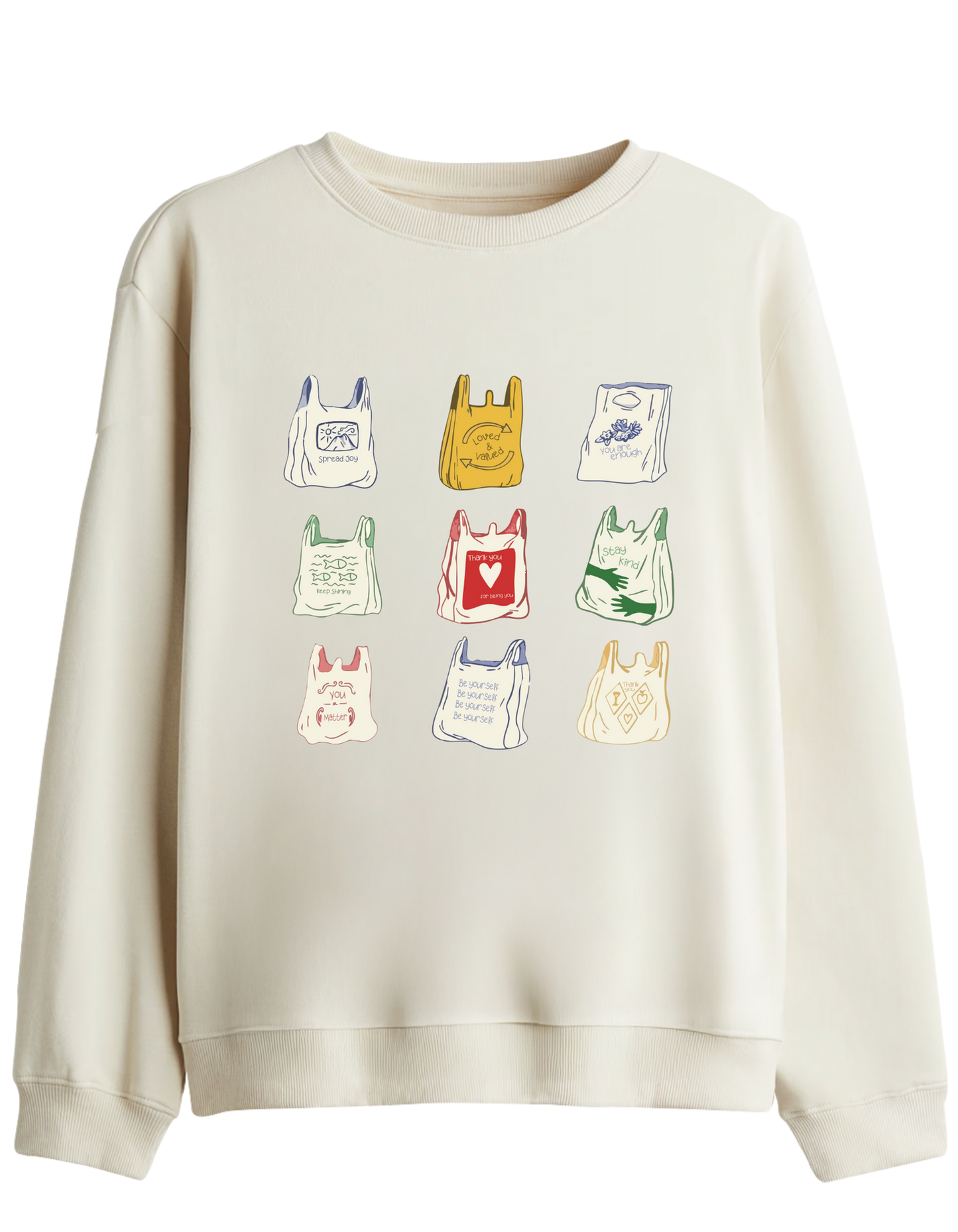 Bags Baskılı Bisiklet Yaka Sweatshirt