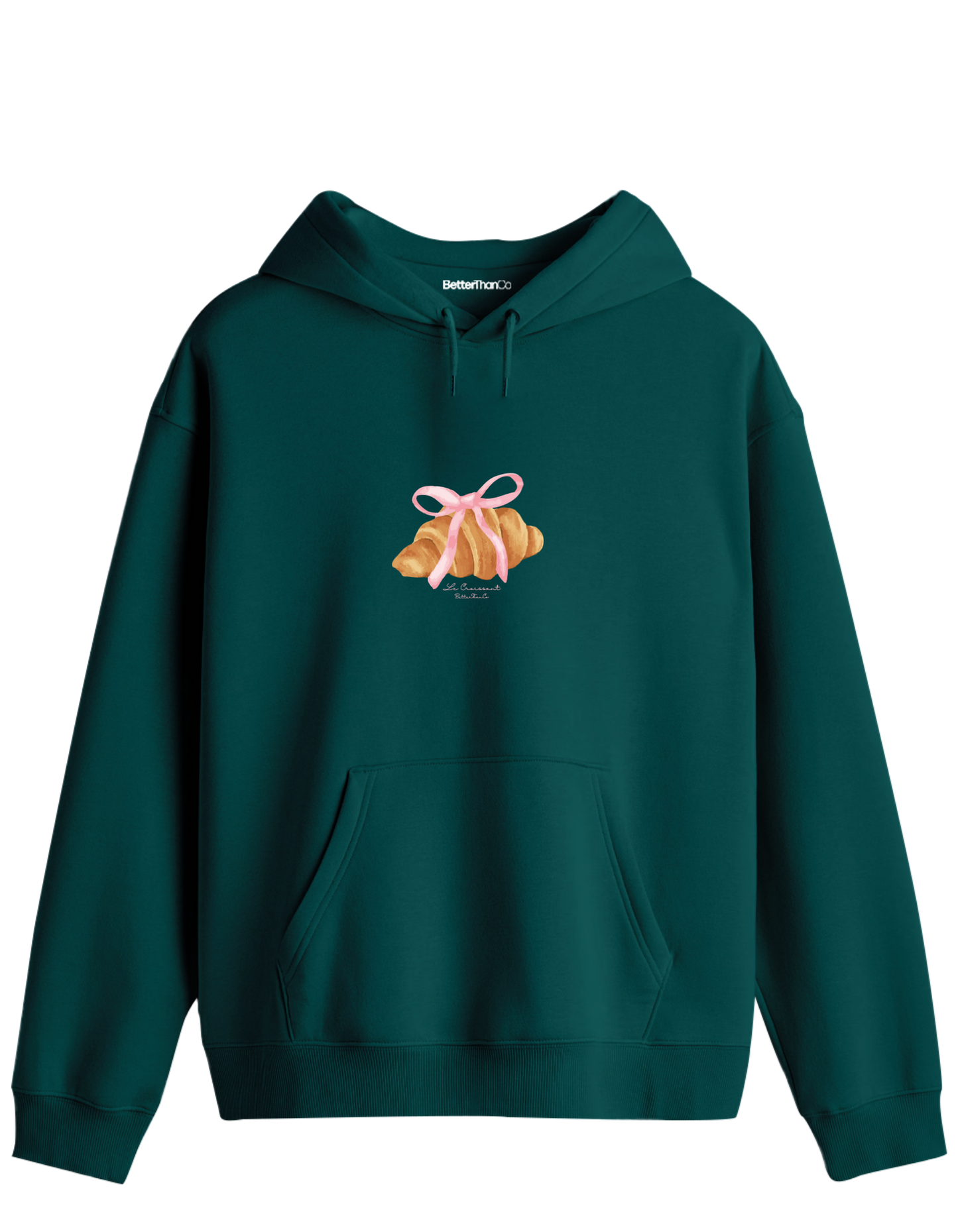 Kruvasan Baskılı Unisex Kapüşonlu Yaka Hoodie