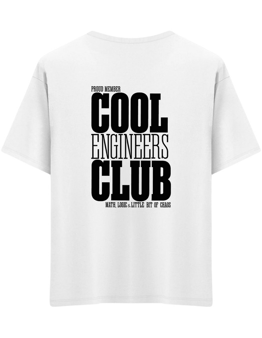 Cool Engineers Club Baskılı Bisiklet Yaka Oversize T-shirt