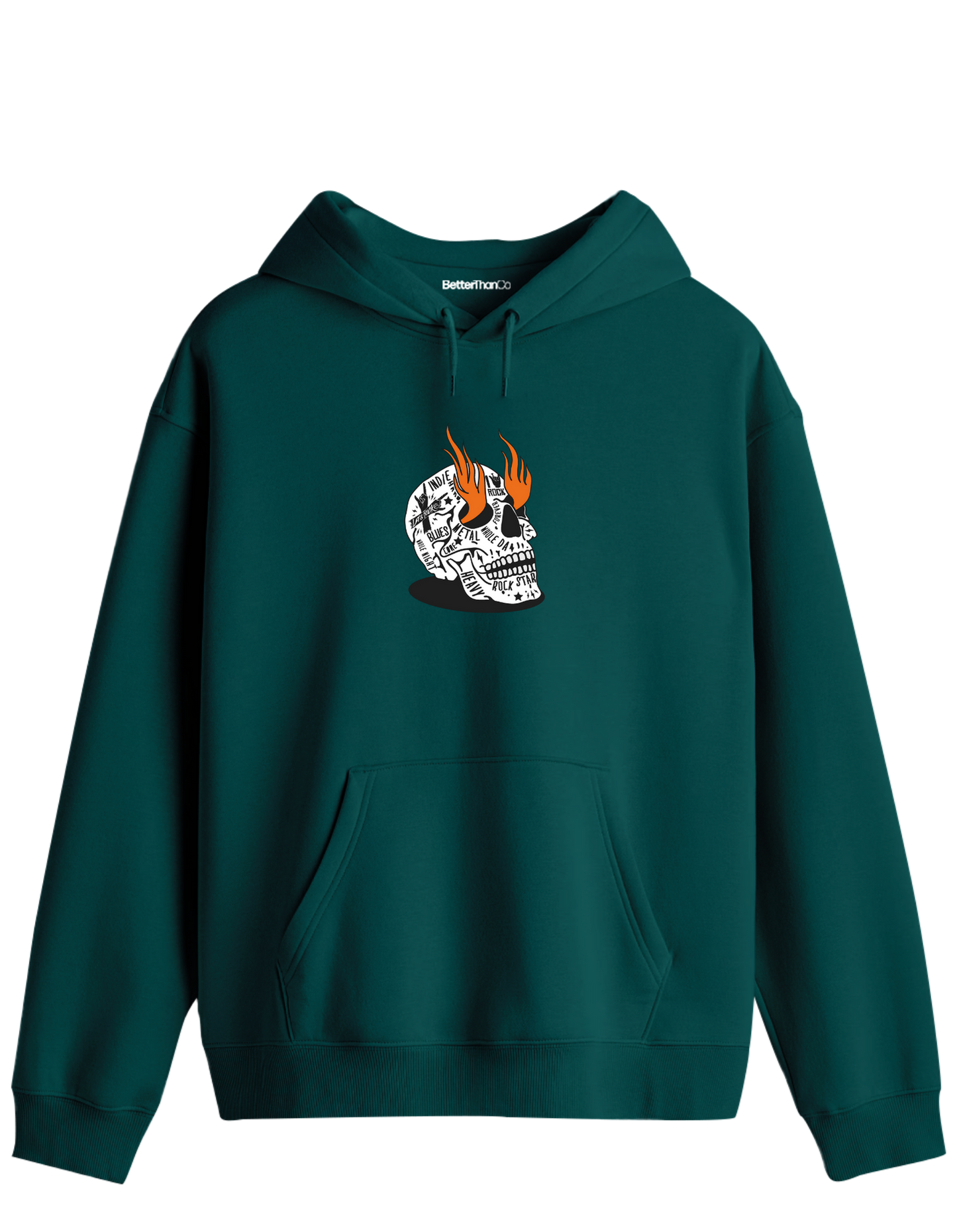 Rock Star Baskılı Unisex Kapüşonlu Yaka Hoodie