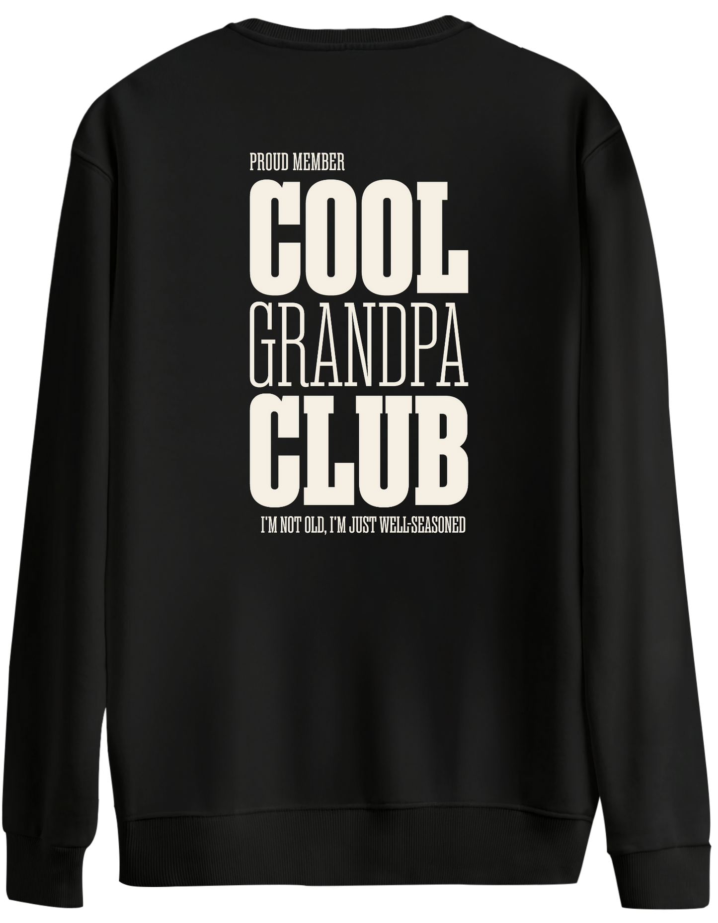 Cool Grandpa Club Baskılı Bisiklet Yaka Oversize Sweatshirt
