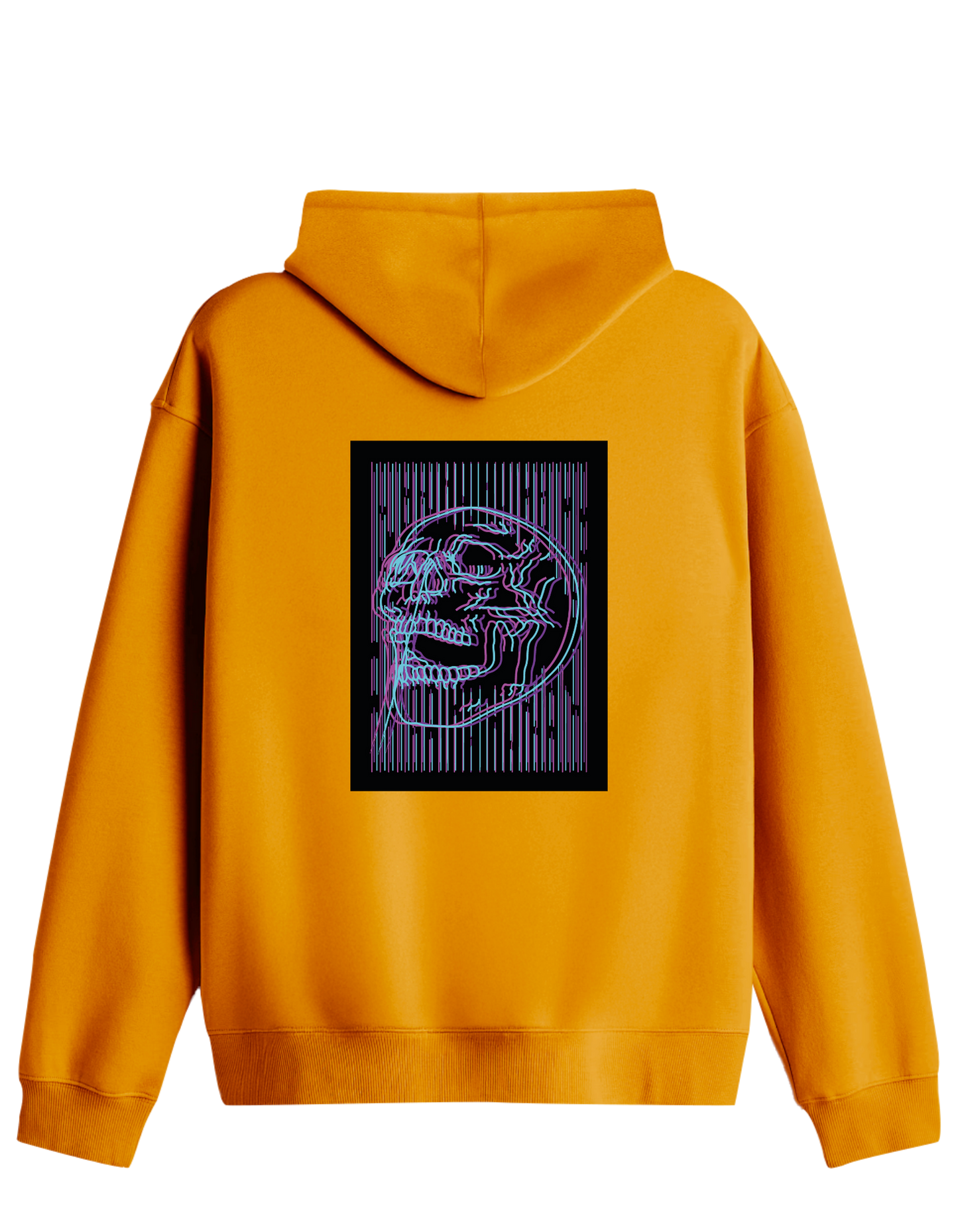 Neon Baskılı Unisex Kapüşonlu Yaka Hoodie