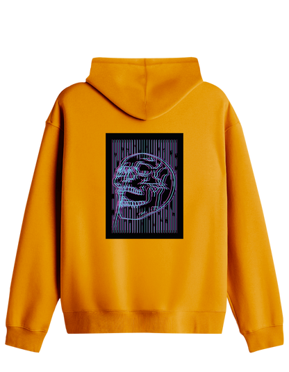 Neon Baskılı Unisex Kapüşonlu Yaka Hoodie