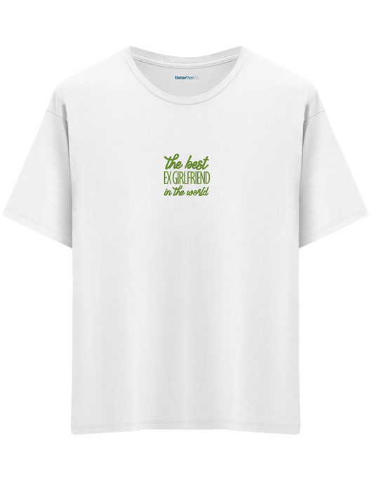 Ex Girlfriend Baskılı Bisiklet Yaka Oversize T-shirt