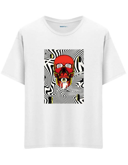 Handsome Baskılı Bisiklet Yaka Oversize T-shirt