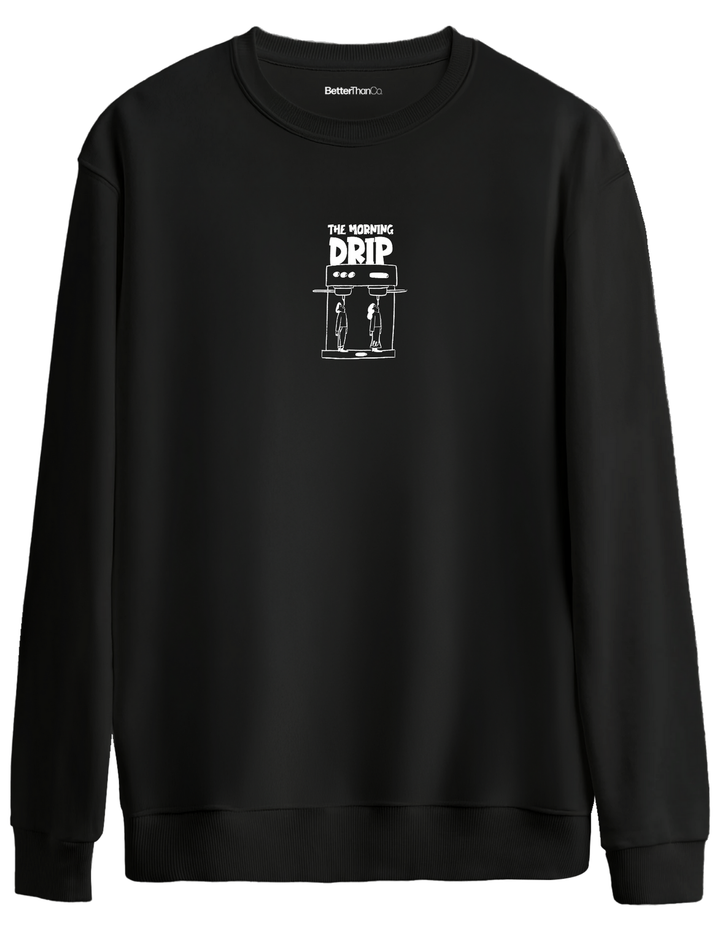 Morning Drip Baskılı Bisiklet Yaka Oversize Sweatshirt