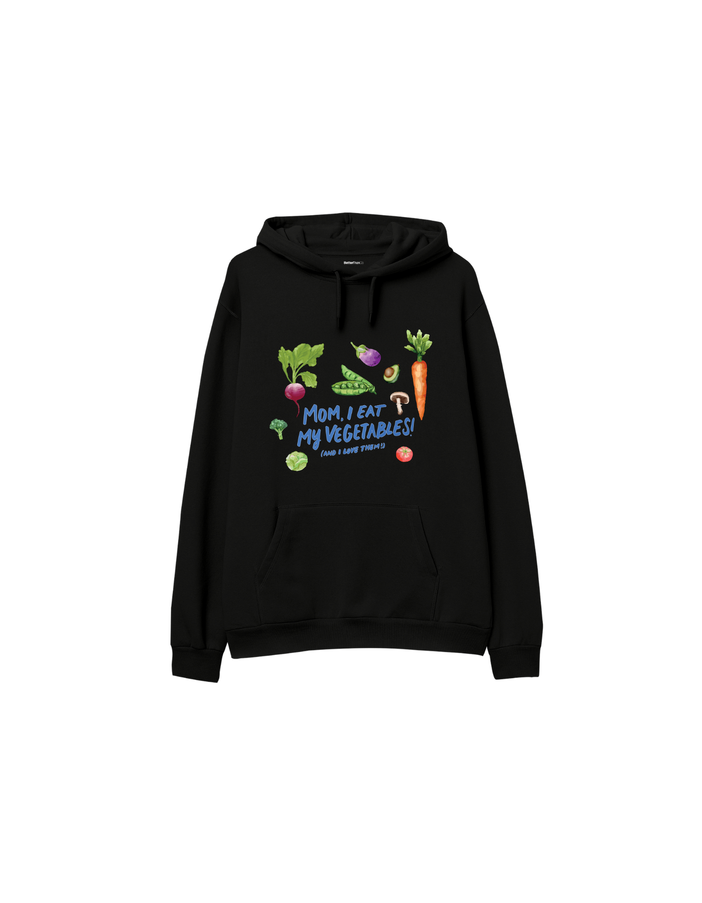 Veggies Baskılı Oversize Kapüşonlu Çocuk Hoodie