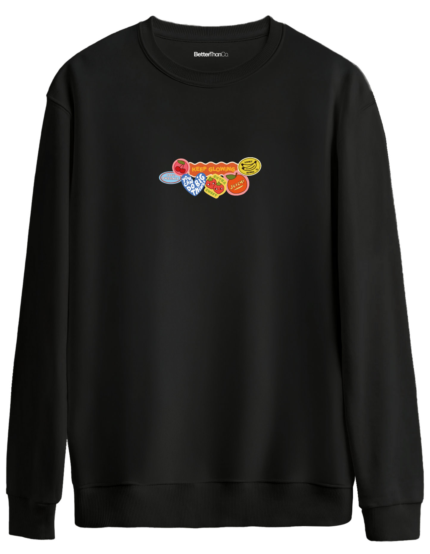 Fruits Baskılı Bisiklet Yaka Oversize Sweatshirt