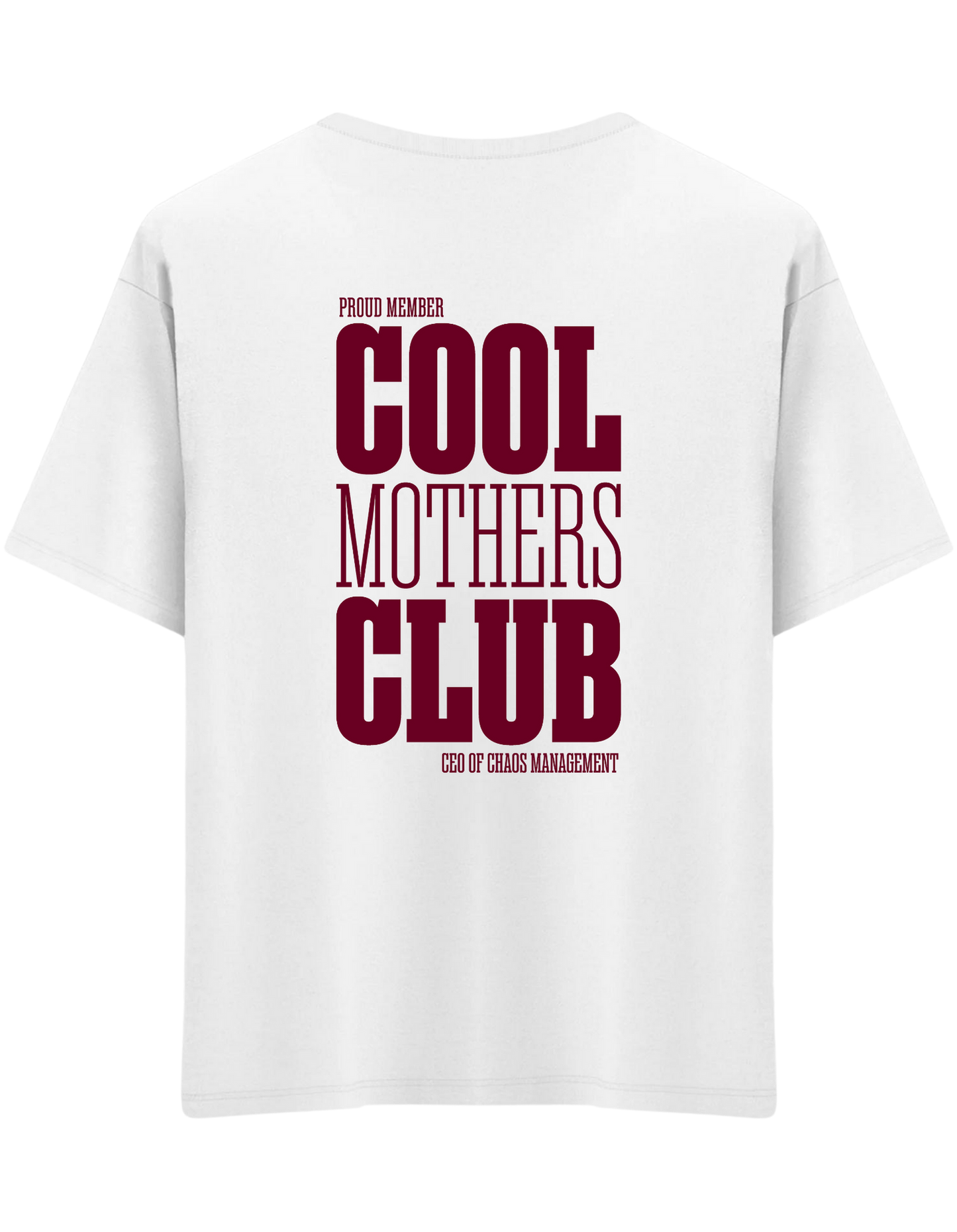 Cool Mothers Club Baskılı Bisiklet Yaka Oversize T-shirt