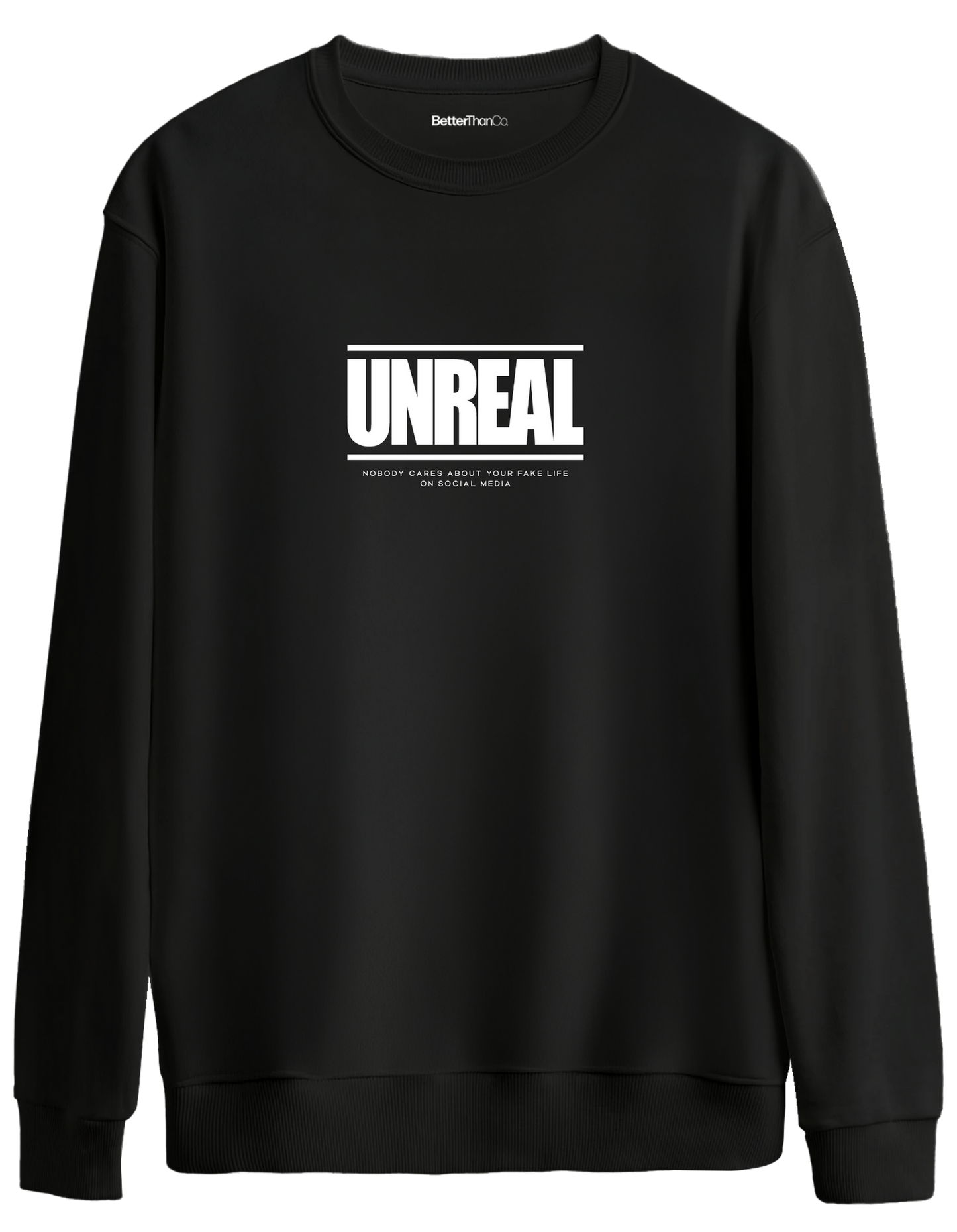 Unreal Baskılı Bisiklet Yaka Oversize Sweatshirt