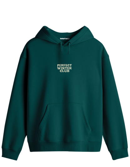 Winter Club Baskılı Unisex Kapüşonlu Yaka Hoodie