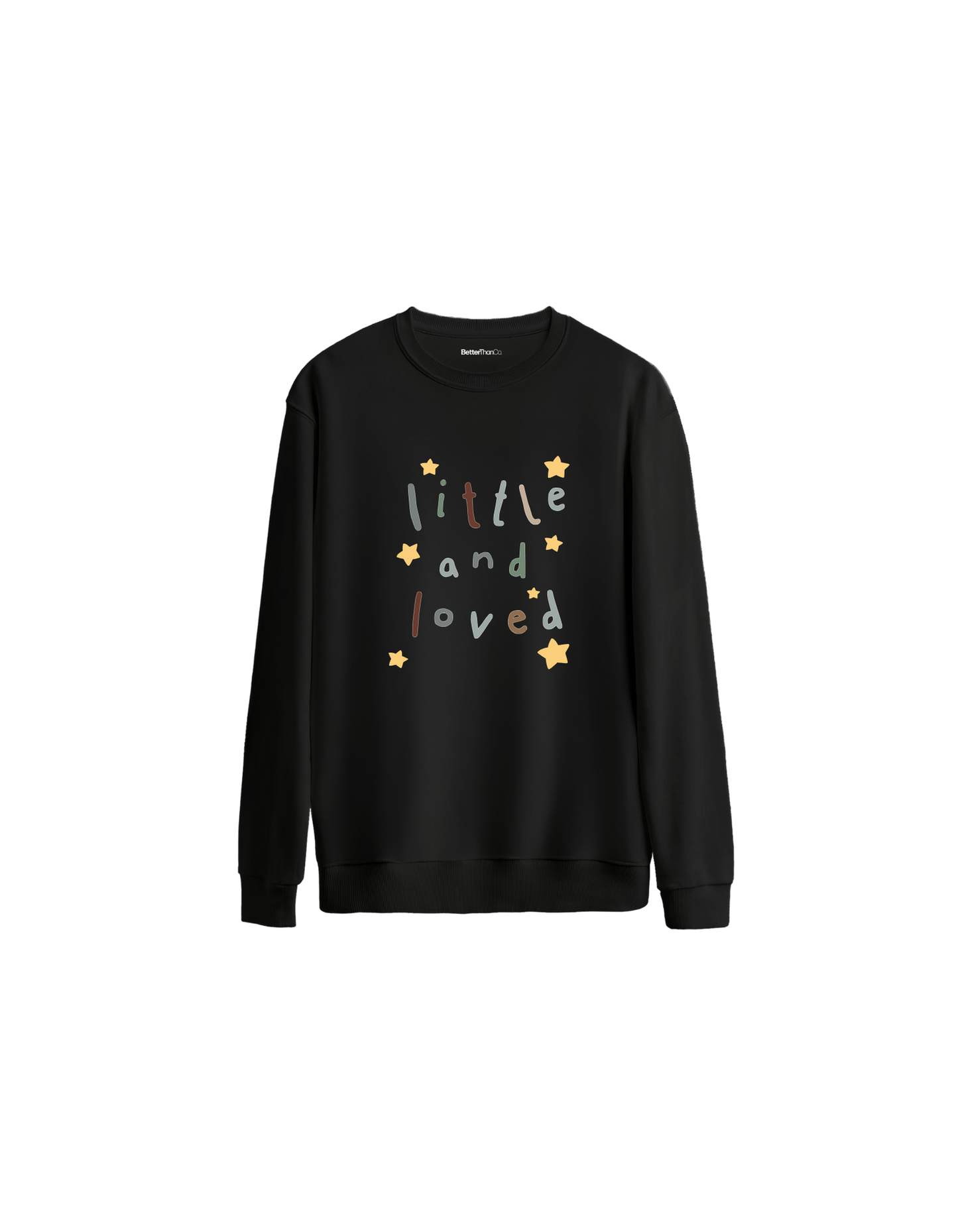 Little and Love Baskılı Oversize Bisiklet Yaka Çocuk Sweatshirt