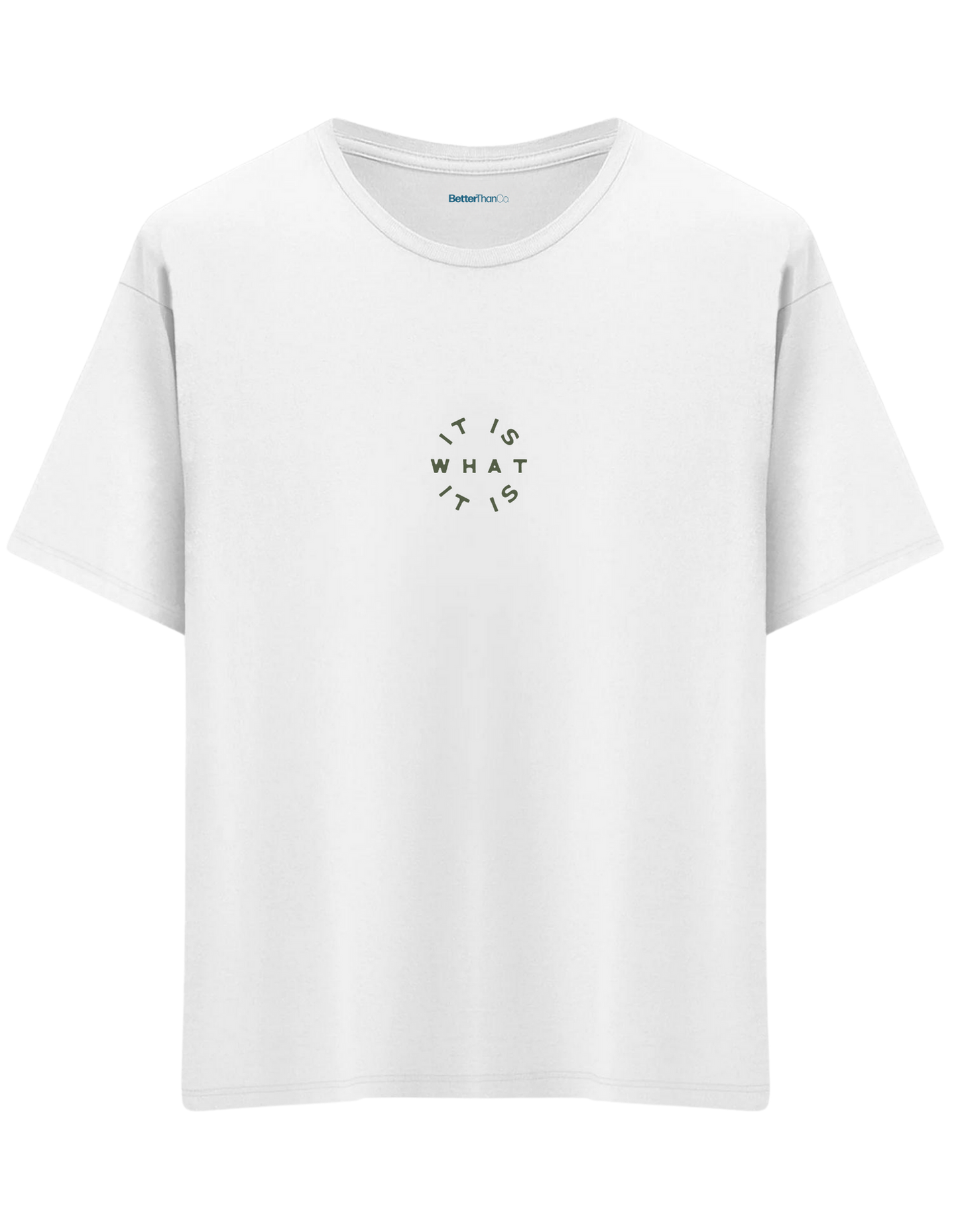 It Is What It Is Baskılı Bisiklet Yaka Oversize T-shirt