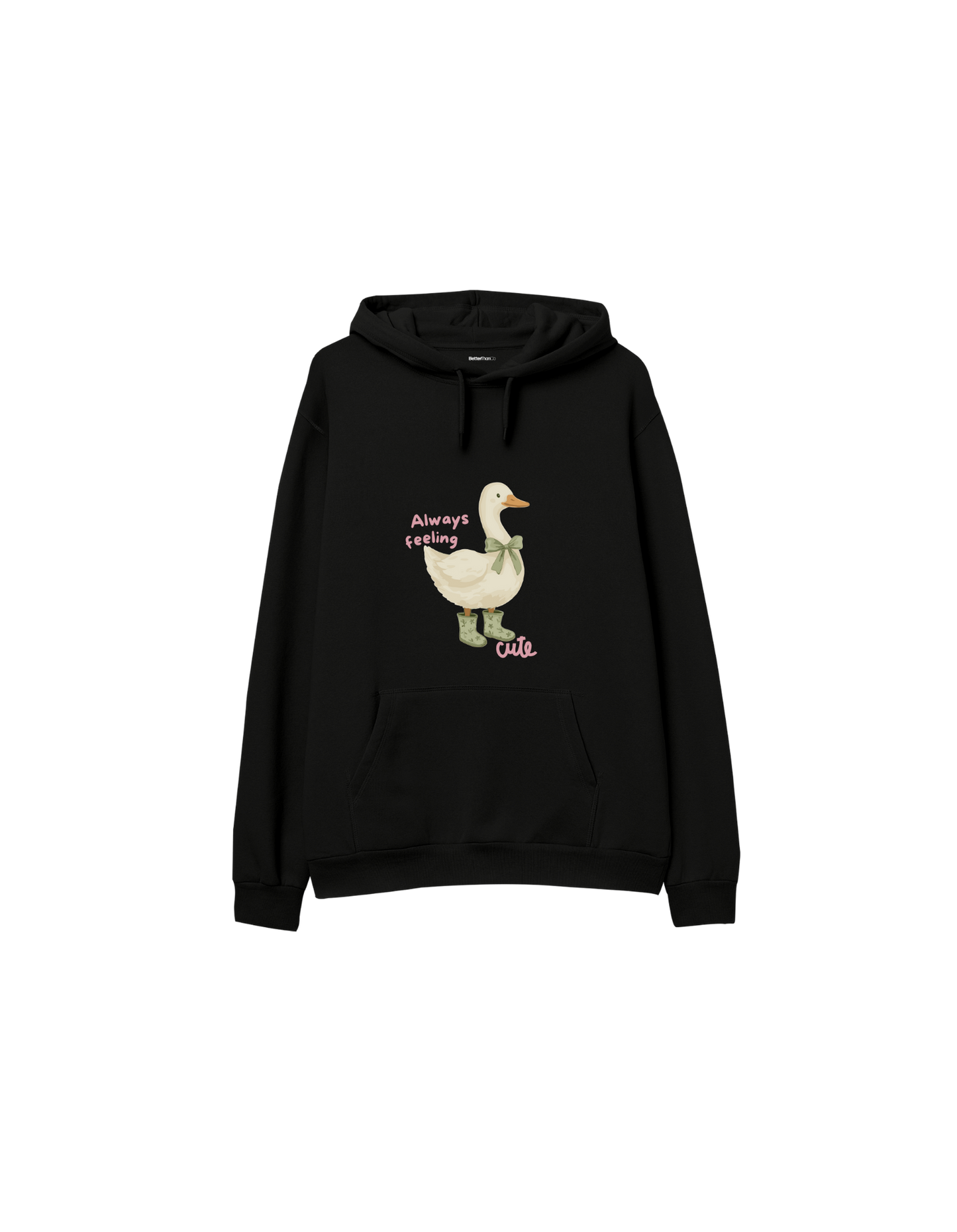 Feeling Cute Baskılı Oversize Kapüşonlu Çocuk Hoodie