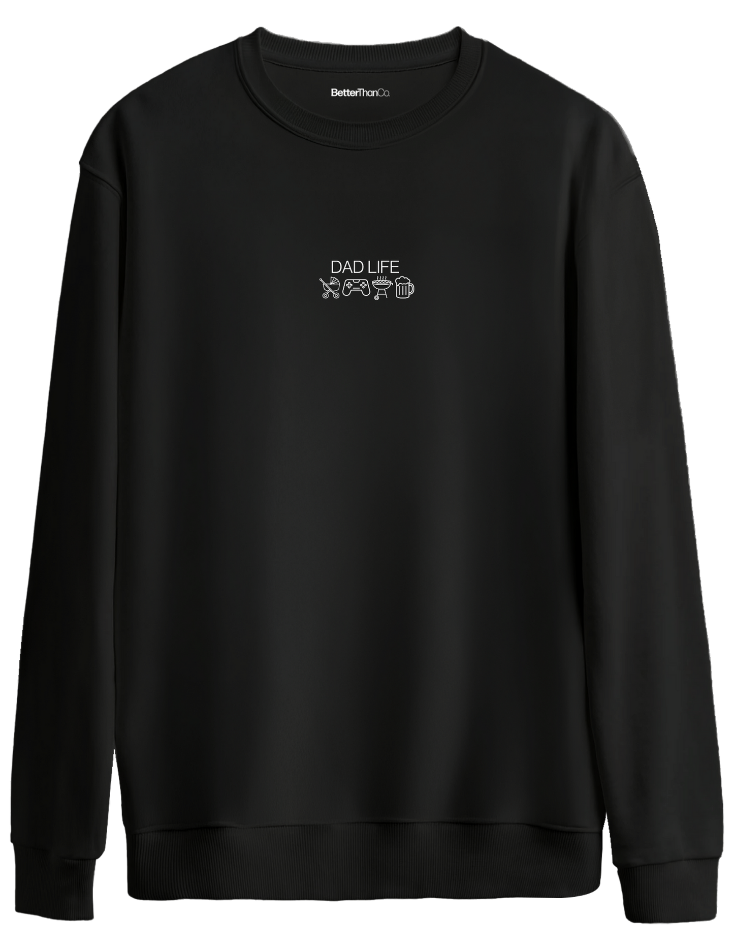 Dad Life Baskılı Bisiklet Yaka Oversize Sweatshirt