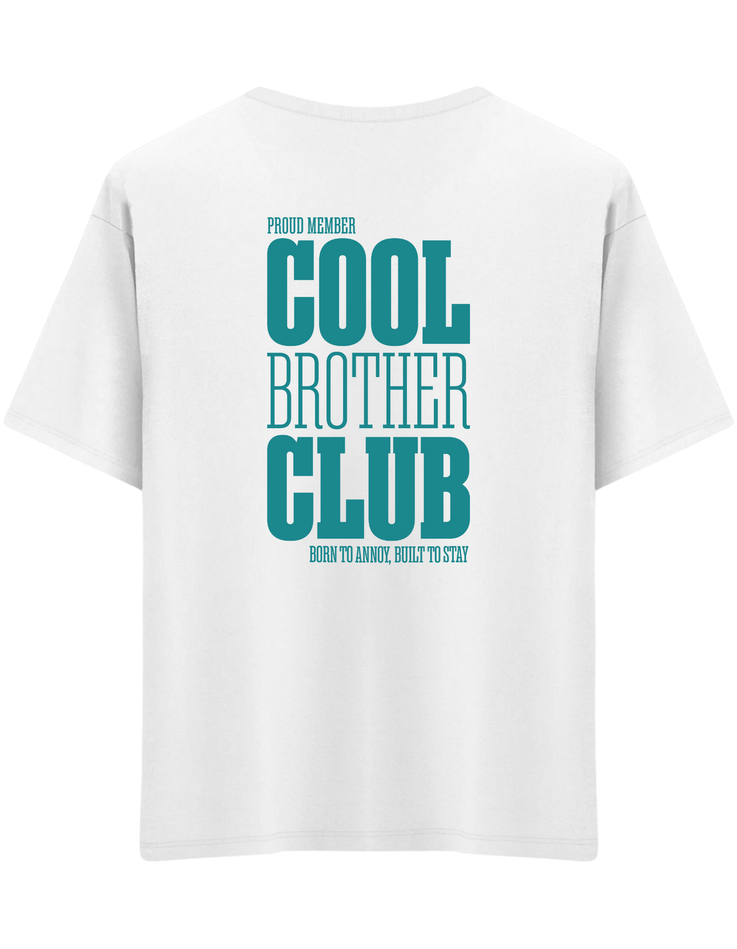 Cool Brother Club Baskılı Bisiklet Yaka Oversize T-shirt