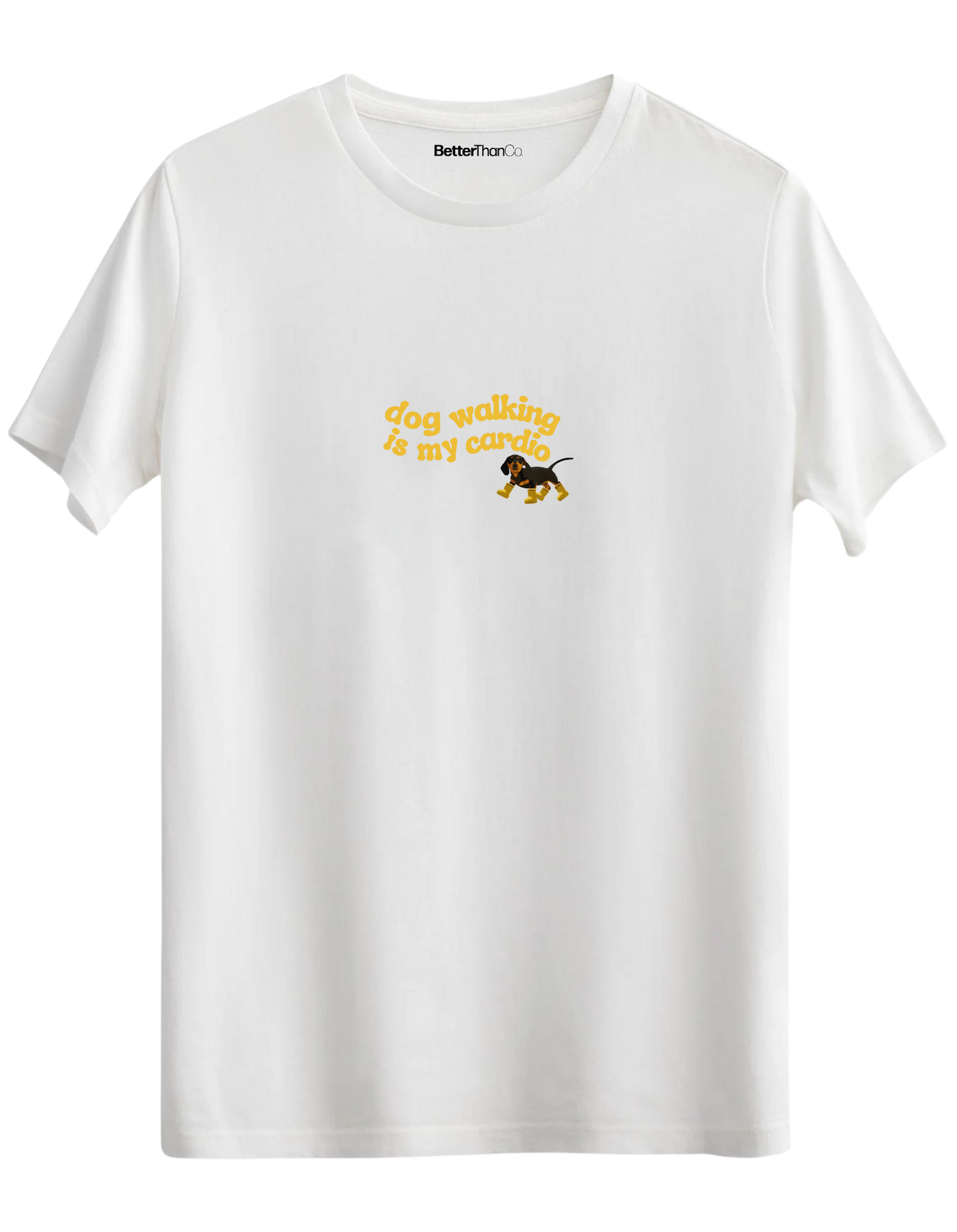 Dog Walking Baskılı Bisiklet Yaka Regular T-shirt