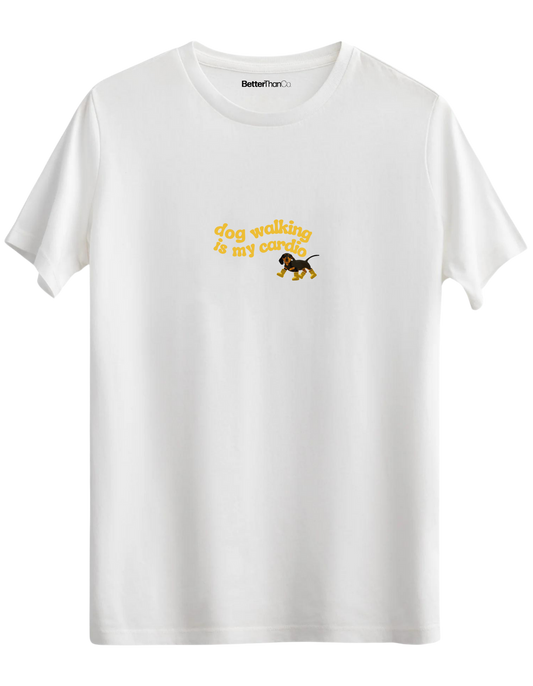 Dog Walking Baskılı Bisiklet Yaka Regular T-shirt