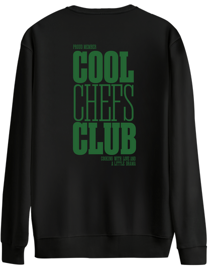Cool Chefs Club Baskılı Bisiklet Yaka Oversize Sweatshirt
