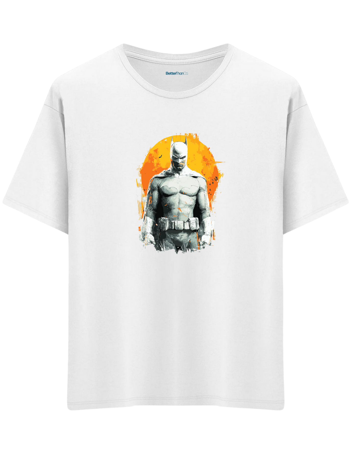 Whiteman Baskılı Bisiklet Yaka Oversize T-shirt