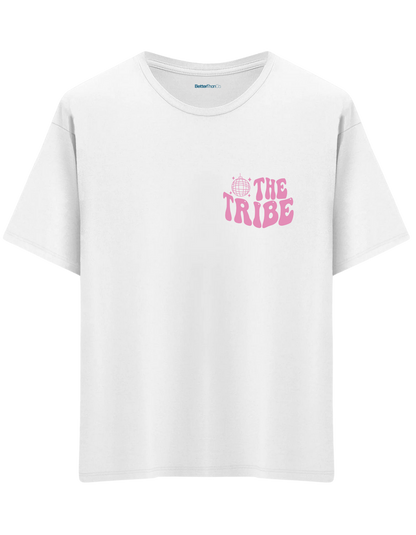 Tribe Baskılı Bisiklet Yaka Oversize T-shirt