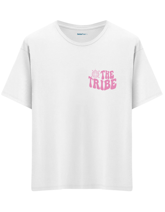 Tribe Baskılı Bisiklet Yaka Oversize T-shirt