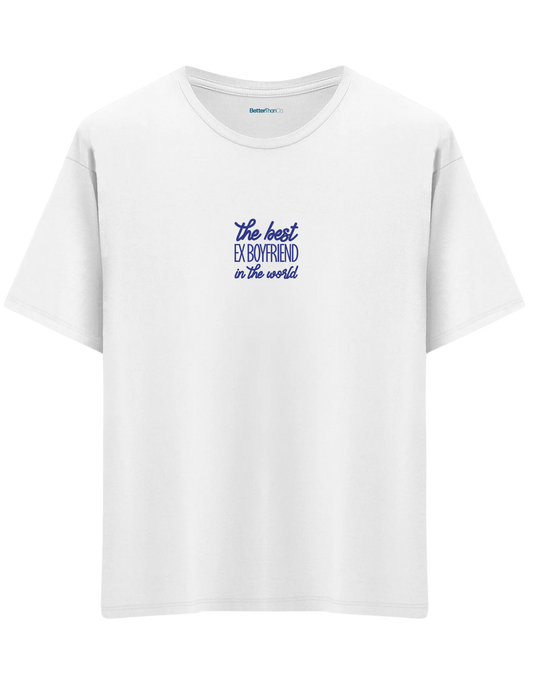 Ex Boyfriend Baskılı Bisiklet Yaka Oversize T-shirt