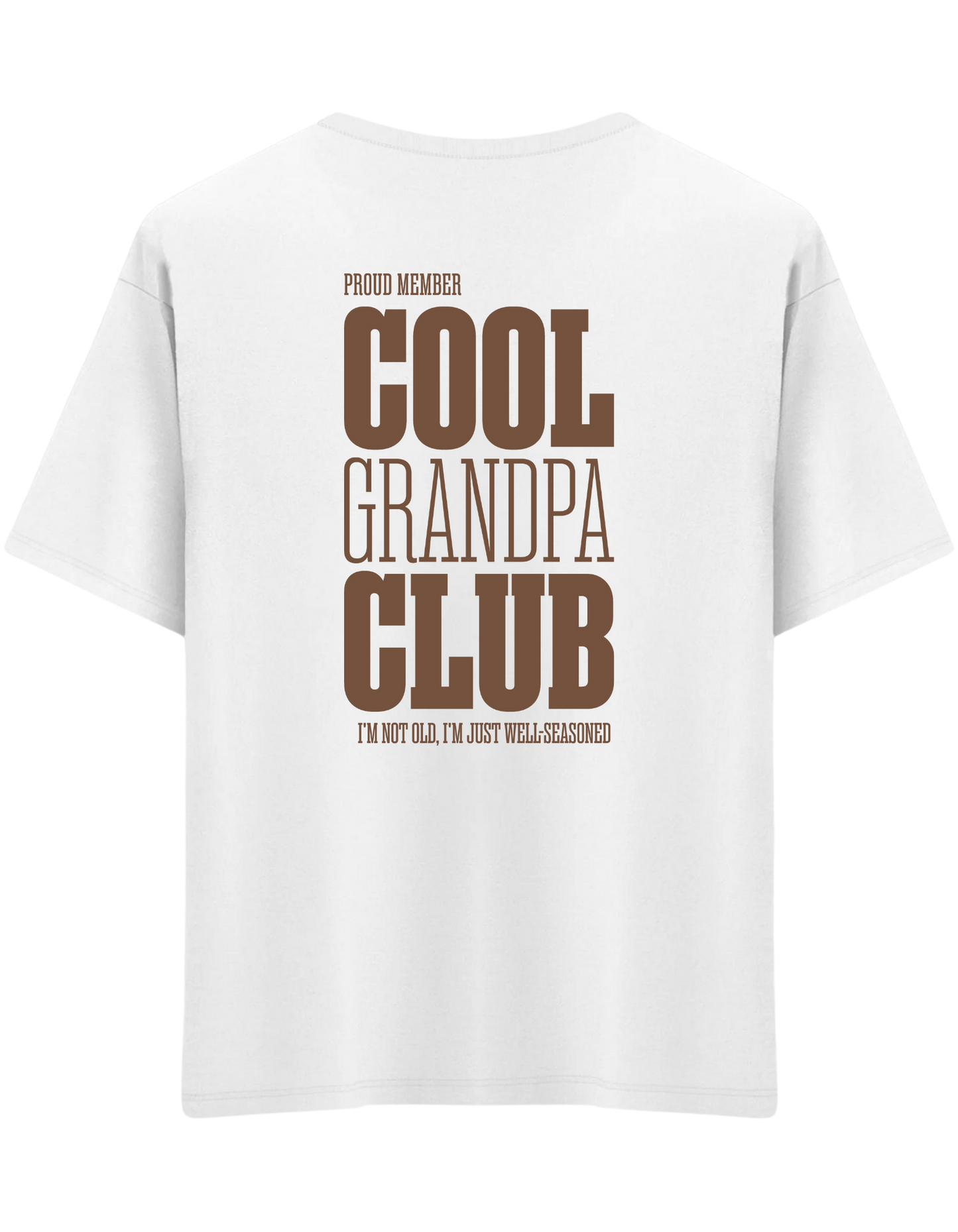 Cool Grandpa Club Baskılı Bisiklet Yaka Oversize T-shirt